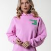 Colourful Rebel Hoodies | Wave Logo Hoodie|Candy Pink