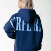 Colourful Rebel Hoodies | Cr Back Logo Hoodie|Navy