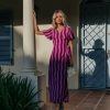 Colourful Rebel Jurken | Ava Stripes Wrap Dress|Purple