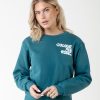 Colourful Rebel Truien | Wave Logo Sweat|Forest Green