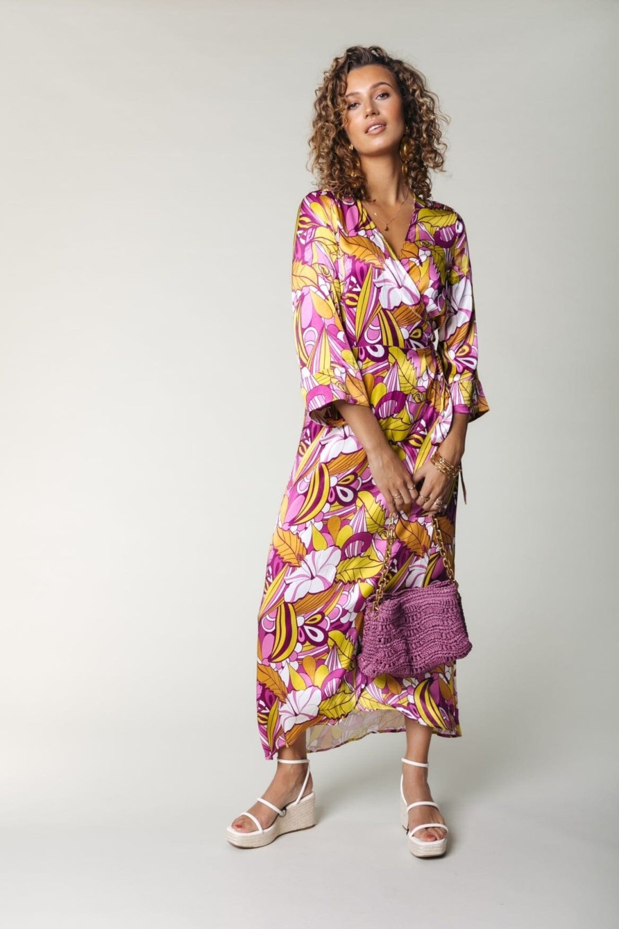 Colourful Rebel Jurken | Lela Floral Wrap Dress|Multicolor