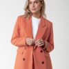 Colourful Rebel Jassen En Blazers | Rikki Uni Double Breasted Blazer|Tangerine