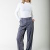 Colourful Rebel Broeken | Rus Stripe Straight Pants|Dark Grey