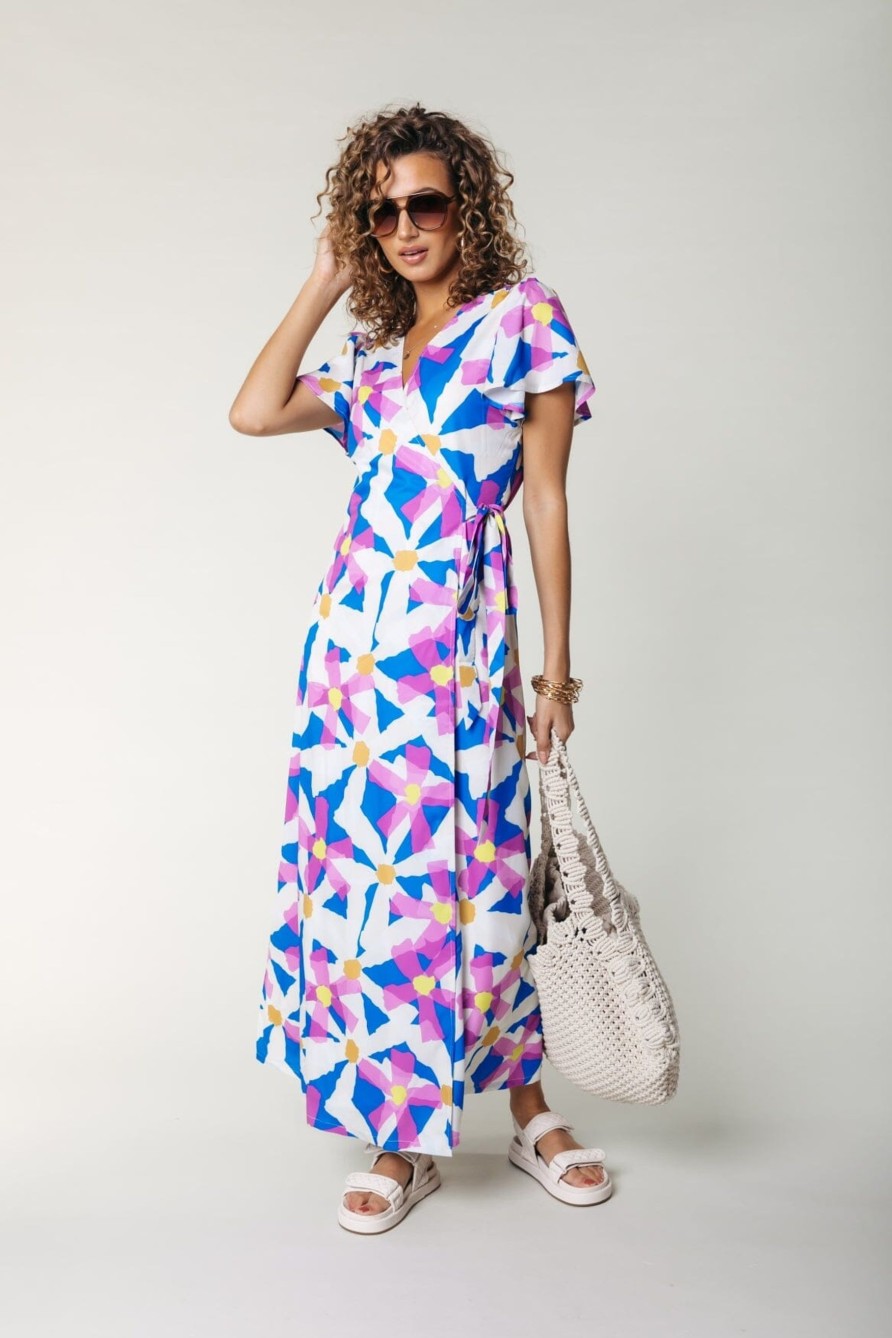 Colourful Rebel Jurken | Ava Flower Wrap Dress|Multicolor