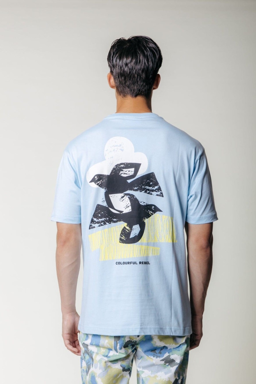 Colourful Rebel T-Shirts | Birds Tee|Light Sky Blue