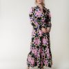 Colourful Rebel Jurken | Davina Flower Maxi Dress|Candy Pink