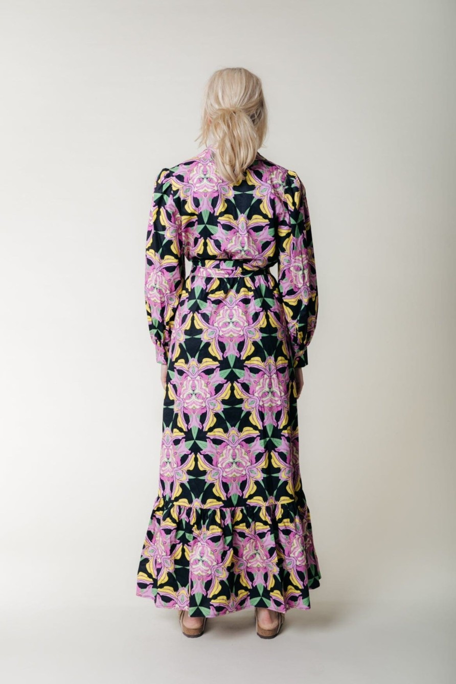 Colourful Rebel Jurken | Davina Flower Maxi Dress|Candy Pink