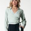 Colourful Rebel Tops | Jusa Wrap Top|Soft Green