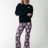 Colourful Rebel Broeken | Flower Peached Flare Pants|Candy Pink