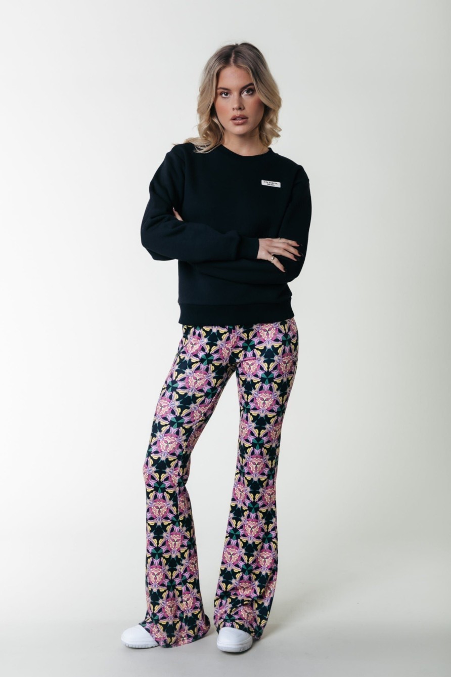 Colourful Rebel Broeken | Flower Peached Flare Pants|Candy Pink