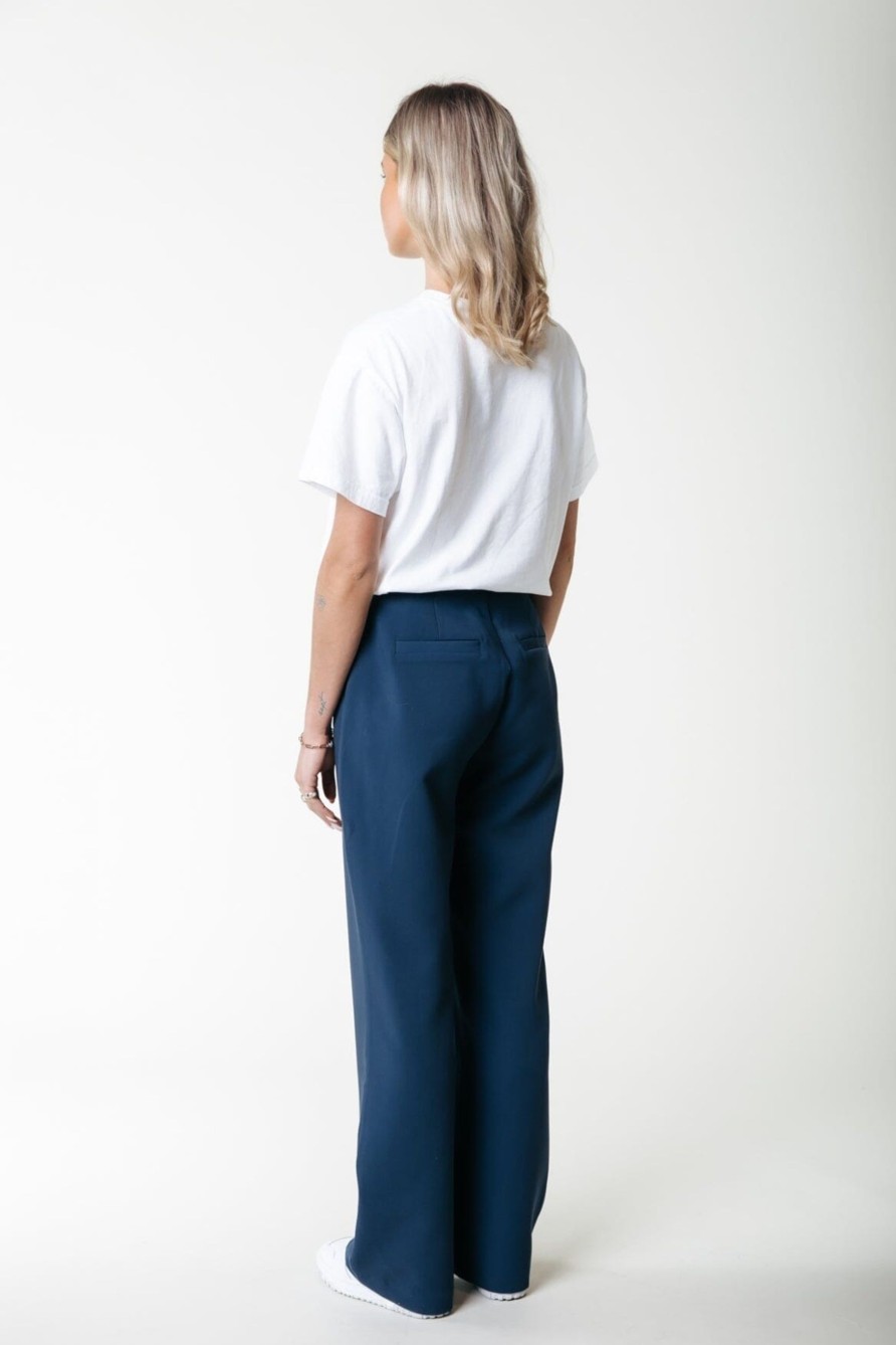 Colourful Rebel Broeken | Rus Straight Pants|Dark Navy