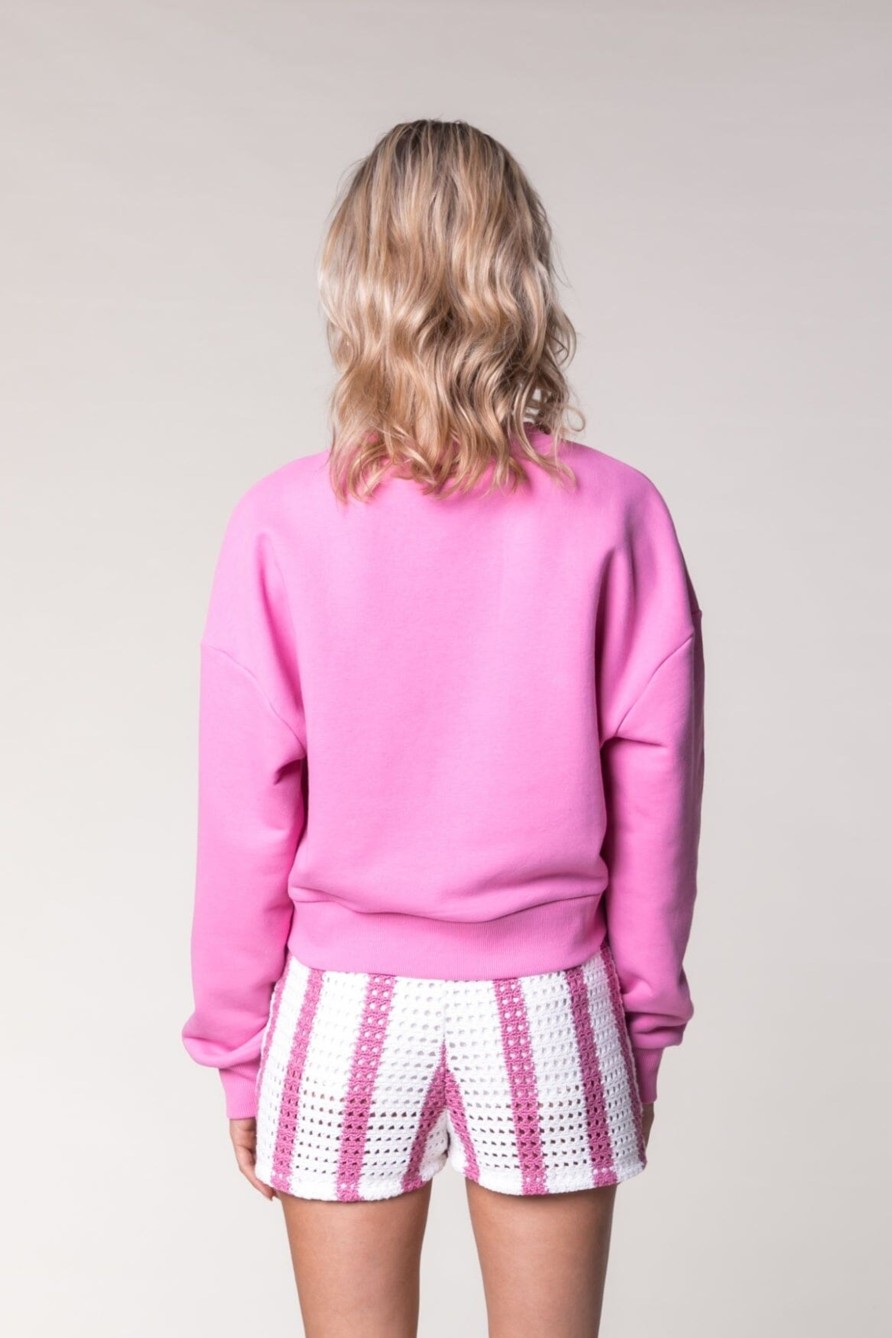 Colourful Rebel Truien | Rebel Patch Sweat|Medium Pink