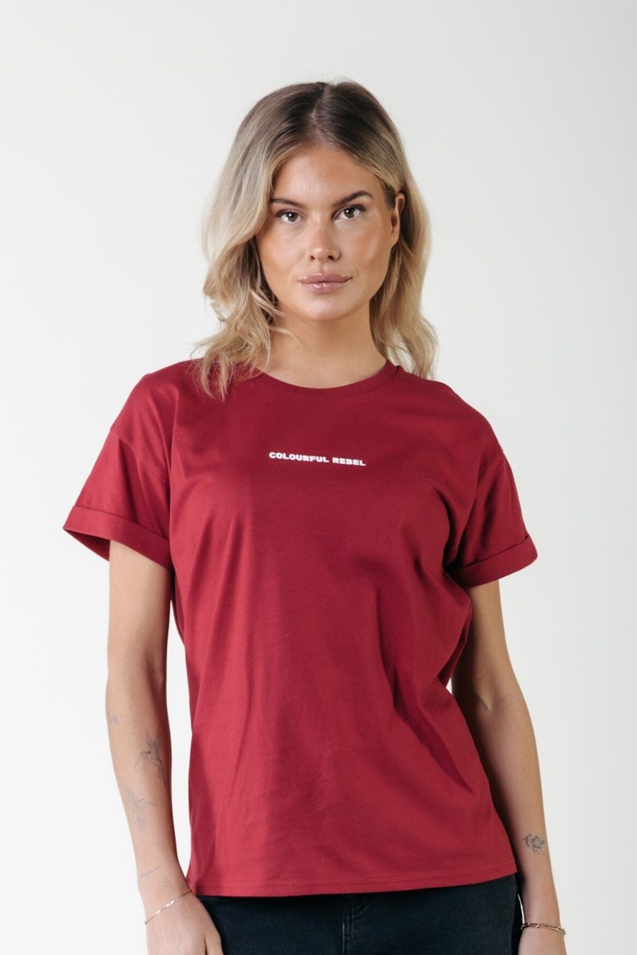 Colourful Rebel T-Shirts | Uni Logo Tee|Bordeaux