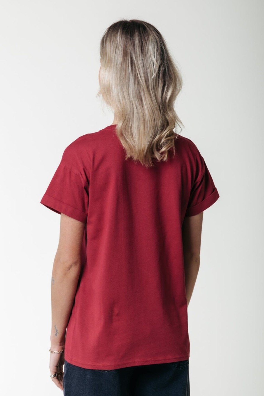 Colourful Rebel T-Shirts | Uni Logo Tee|Bordeaux