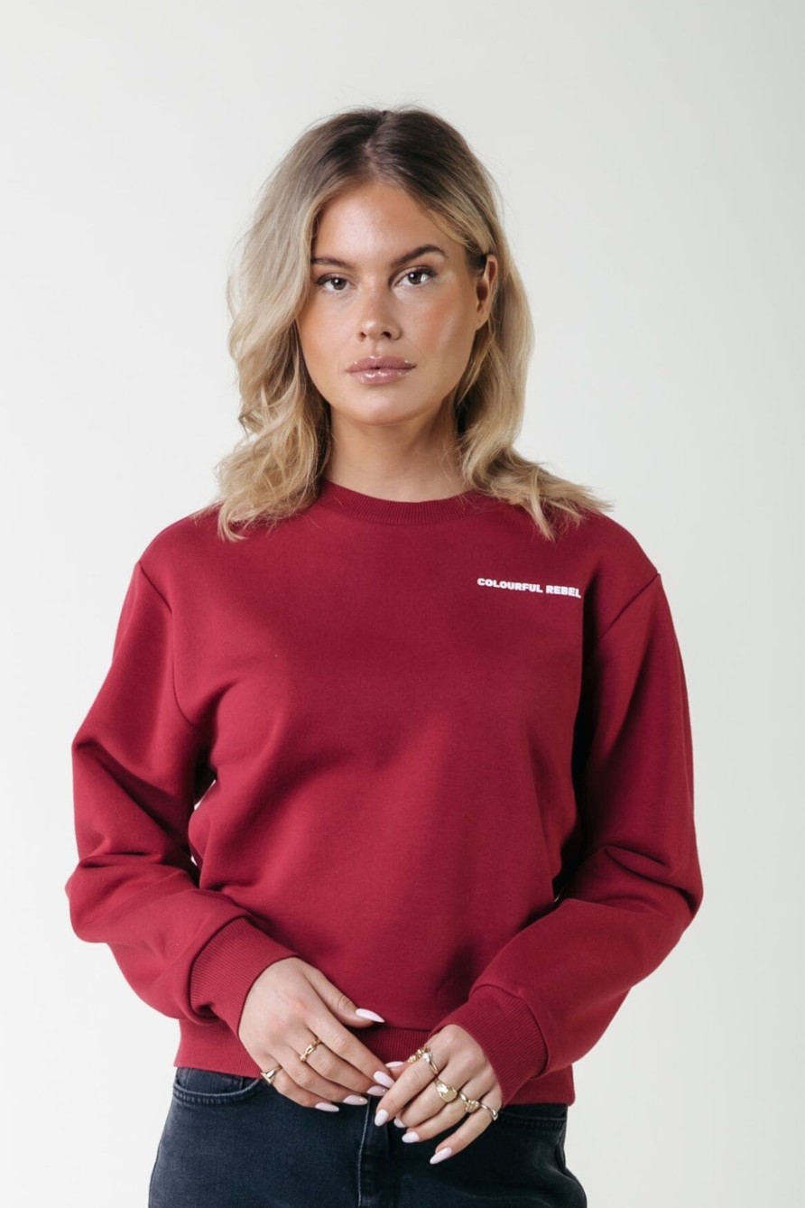 Colourful Rebel Truien | Uni Logo Sweat|Bordeaux