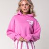 Colourful Rebel Hoodies | Puff Logo Cropped Hoodie|Medium Pink