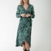 Colourful Rebel Jurken | Lea Liquid Wrap Dress|Soft Green