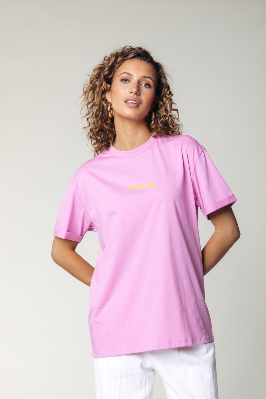 Colourful Rebel T-Shirts | Uni Logo Tee|Medium Pink