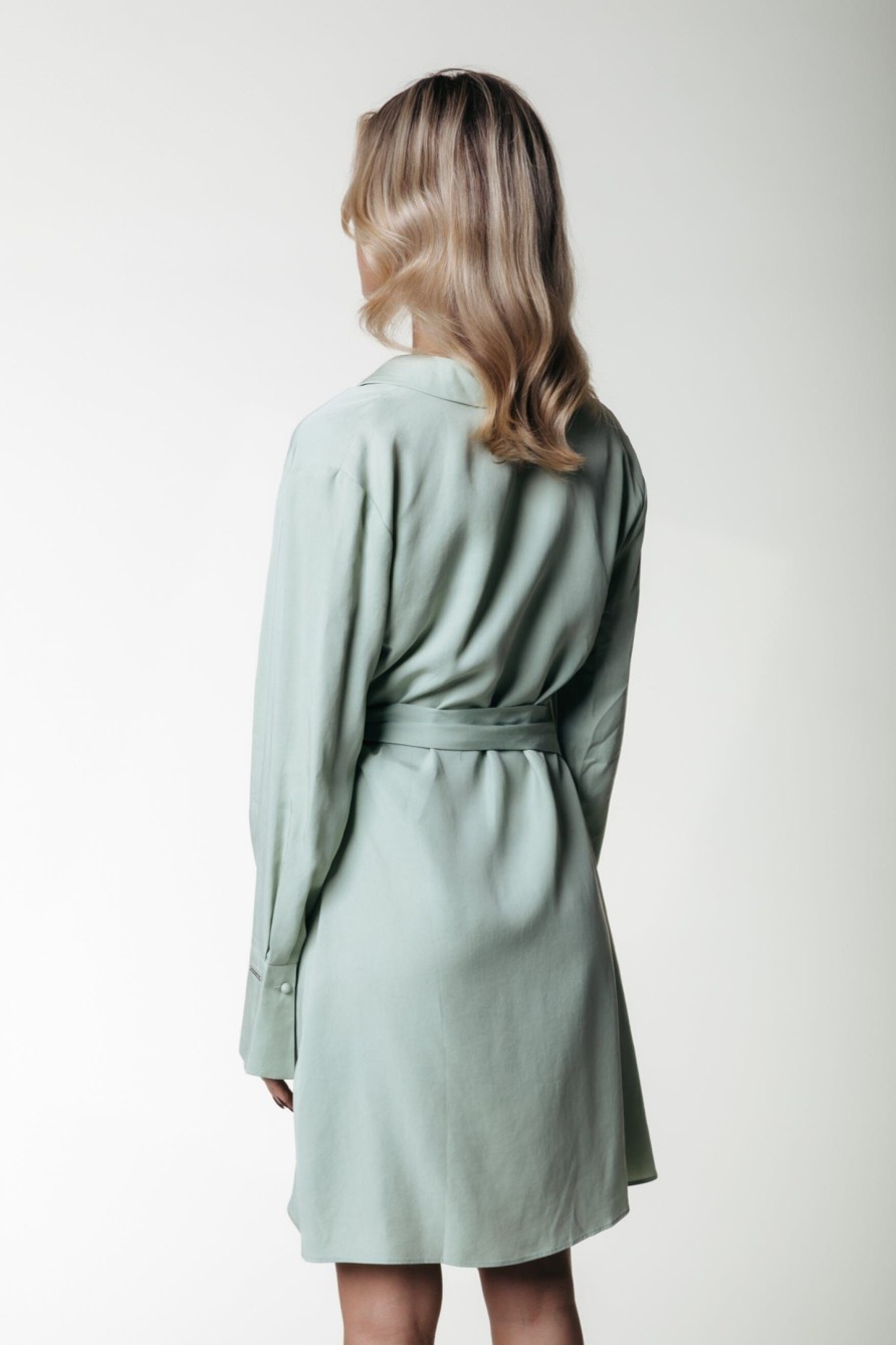 Colourful Rebel Jurken | Dorin Uni Wrap Dress|Soft Green