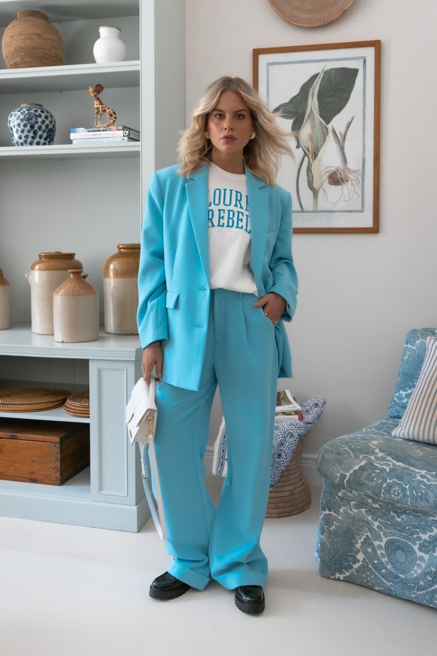 Colourful Rebel Jassen En Blazers | Gemma Single Breasted Blazer|Light Blue