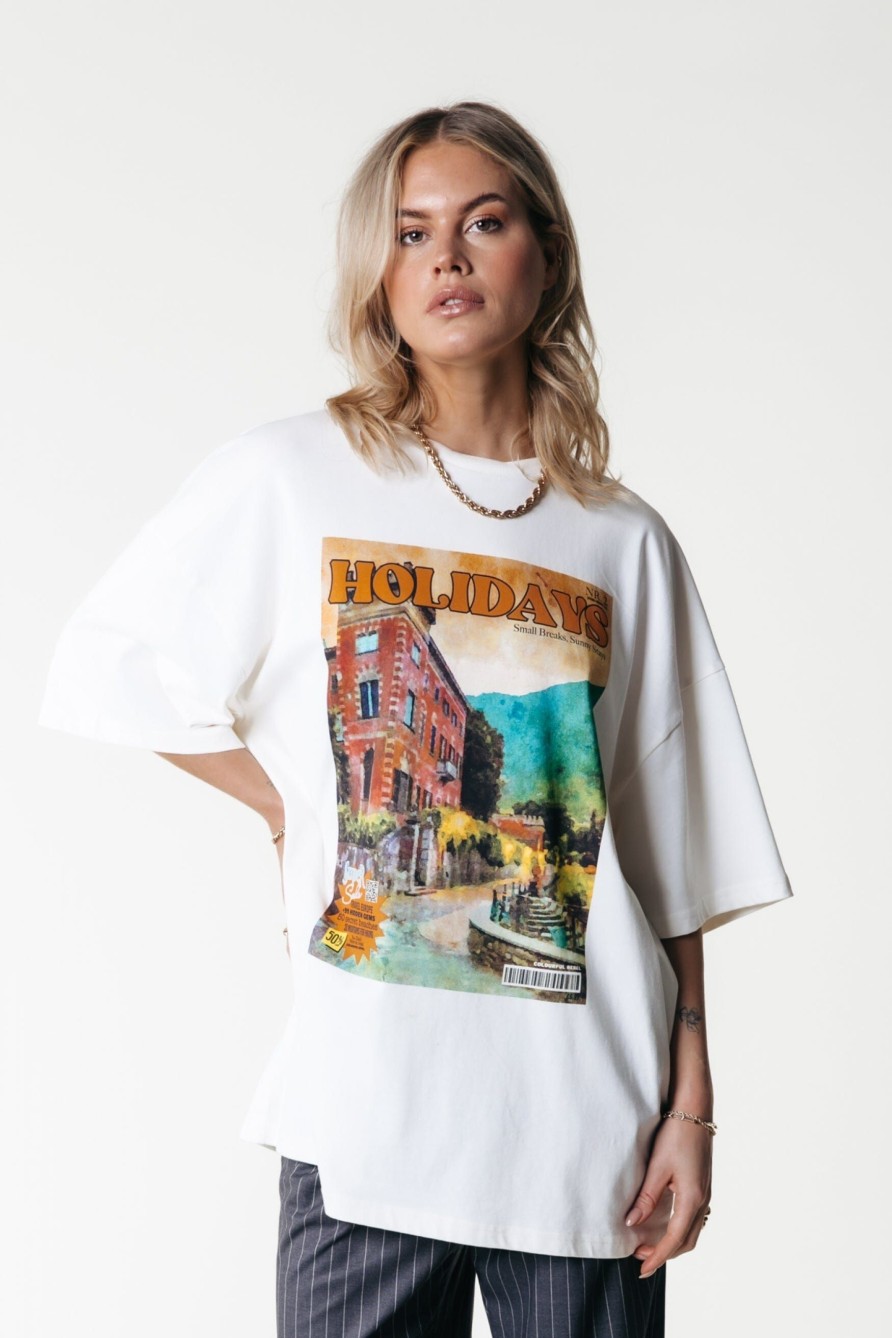 Colourful Rebel T-Shirts | Holiday Scenery Tee|Off White