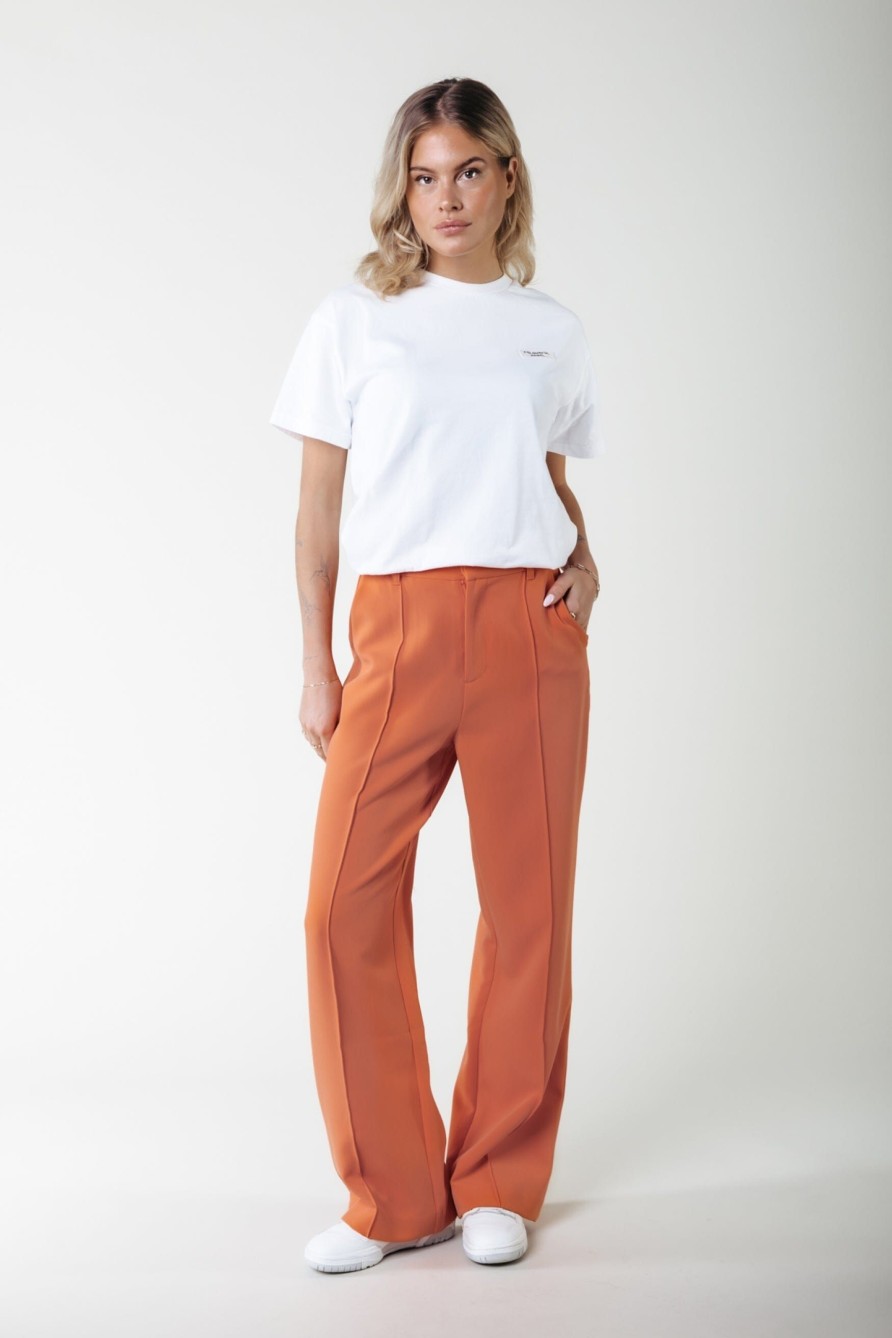 Colourful Rebel Broeken | Rus Straight Pants|Tangerine