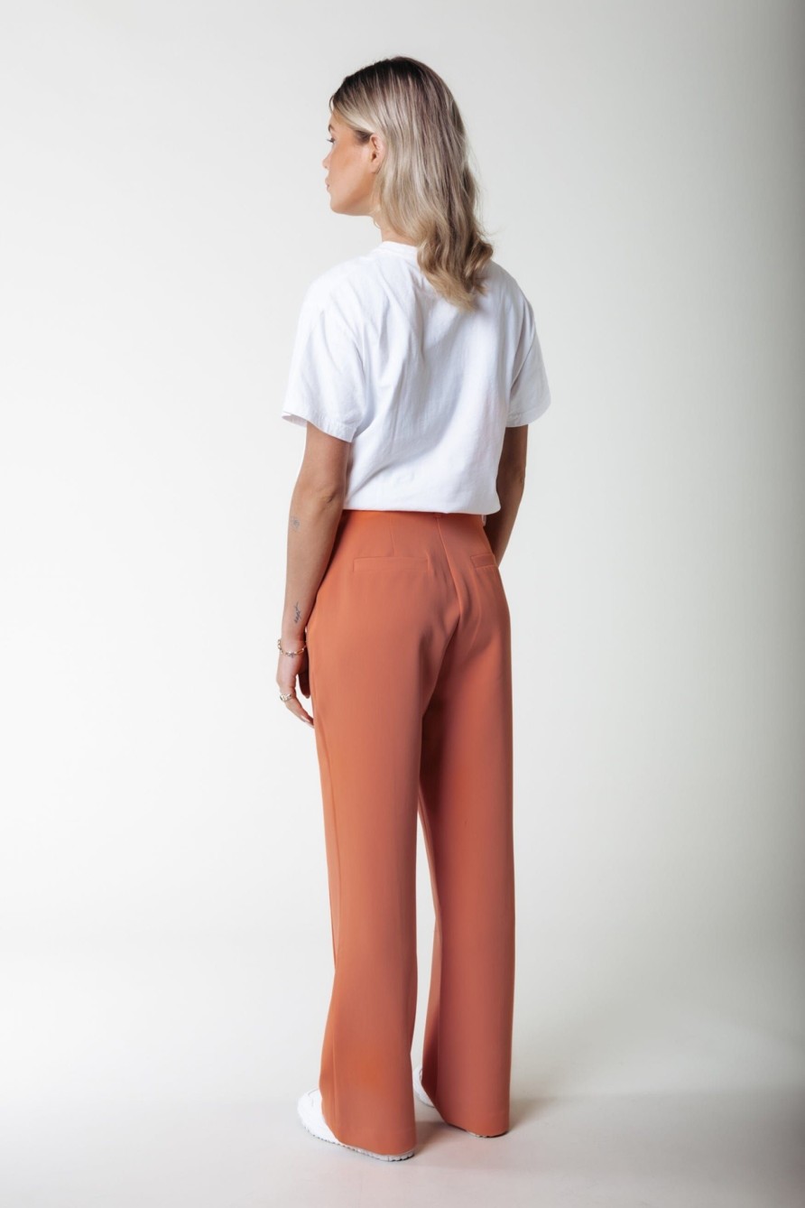 Colourful Rebel Broeken | Rus Straight Pants|Tangerine