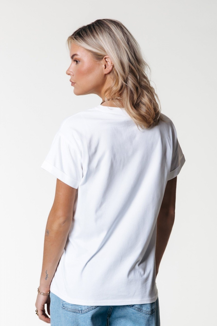 Colourful Rebel T-Shirts | Uni Logo Boxy Tee|White