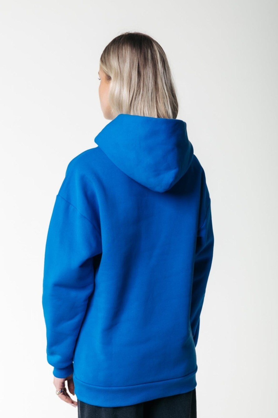 Colourful Rebel Hoodies | Wave Logo Hoodie|Medium Blue