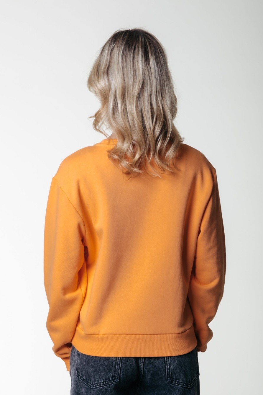 Colourful Rebel Truien | Wave Logo Sweat|Tangerine