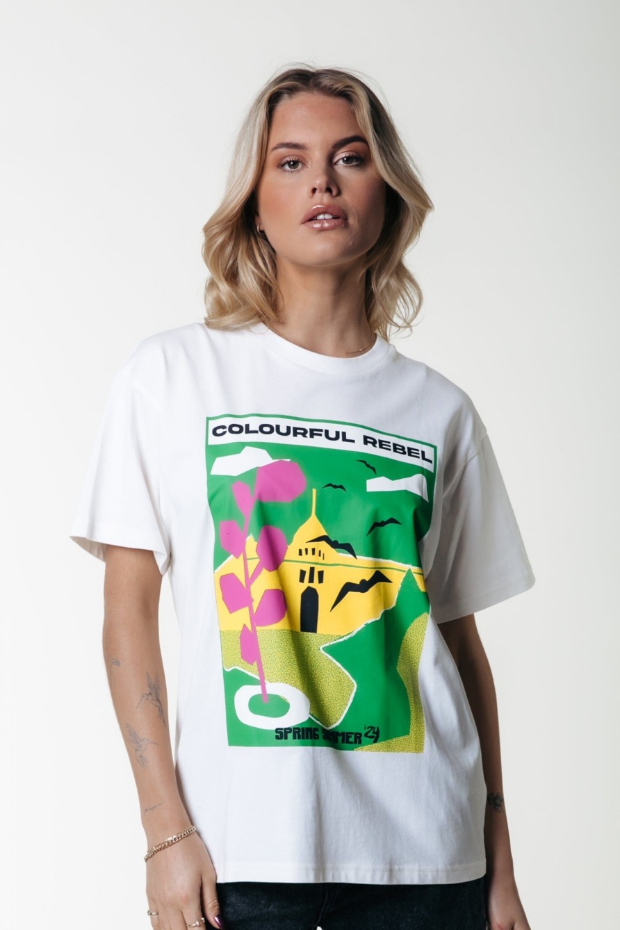 Colourful Rebel T-Shirts | Motel Scenery Tee|Off White