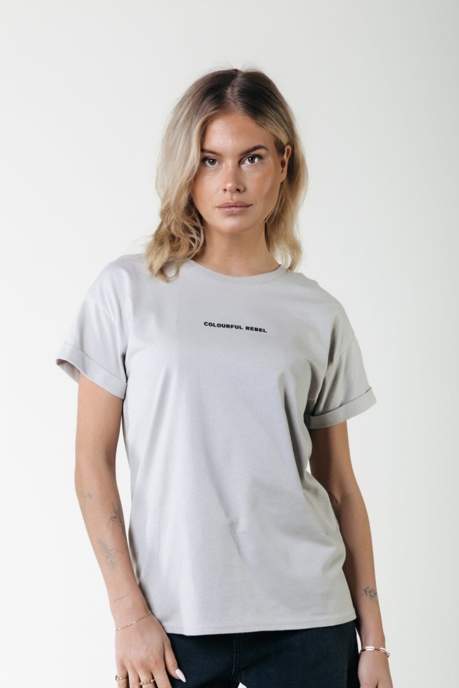 Colourful Rebel T-Shirts | Uni Logo Tee|Light Grey