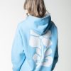 Colourful Rebel Hoodies | Big Flower Clean Hoodie|Light Blue